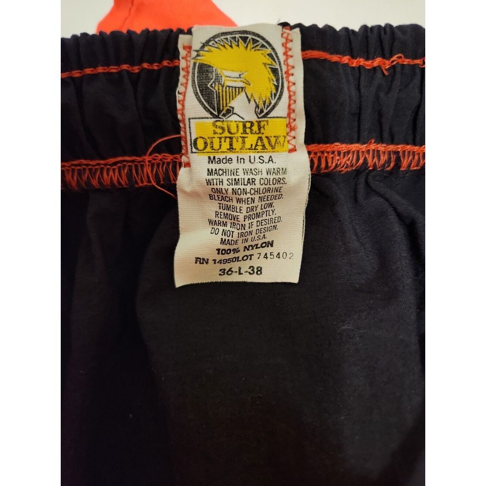 RARE Men's Vintage Surf Outlaw Surf Swim Trunks Shorts Size Large - Picture 4 of 4